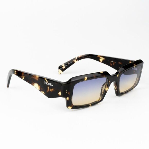 NEW Prada PR27ZS 16O50E Black Tortoise Gradient Yellow Square Unisex Sunglasses - Picture 6 of 10